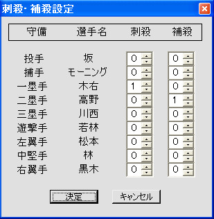 刺殺・補殺野手入力